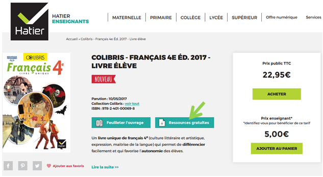 Fiche article bouton ressources gratuites