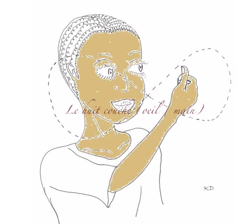 Femme dessinant un huit couché