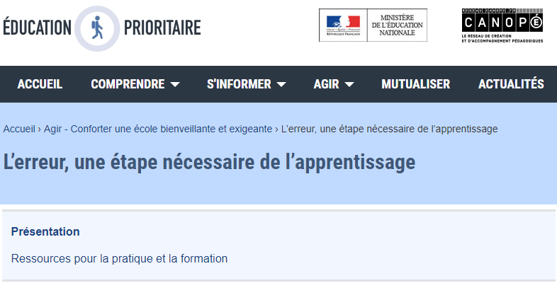 L'erreur, une étape nécessaire de l'apprentissage