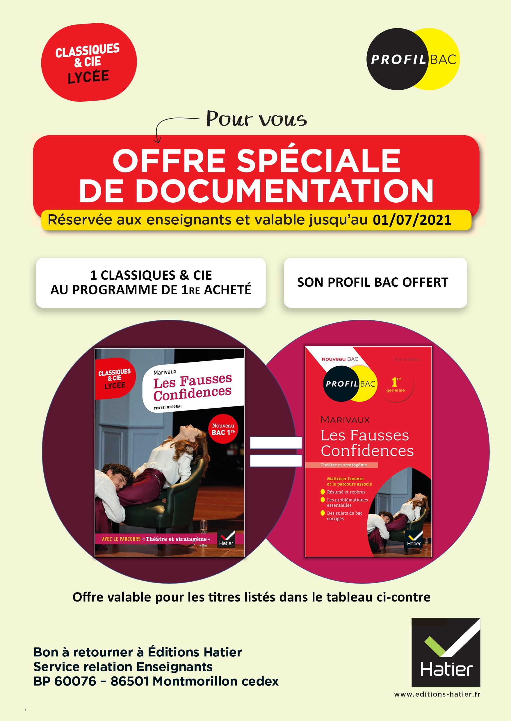 Offre spéciale Oeuvres au programme de 1re