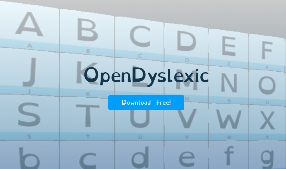 En-tête du site opendyslexic