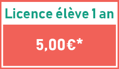 Licence élève 1 an - 5€