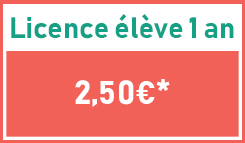 Licence élève 1 an - 2,5€