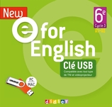 New E For English 6ème - Edition 2021 - Clé USB  Audios/Vidéos Classe