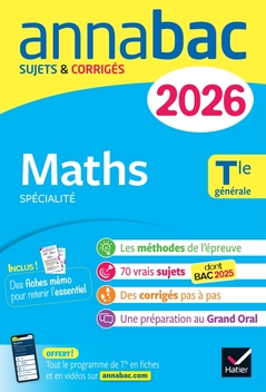 Annales du bac 2026 - Annabac Maths Tle générale (spécialité)