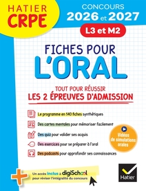 Hatier CRPE -  Fiches pour l'Oral - Tout pour réussir les épreuves d'admission - L3 - M2 - 2026/2027